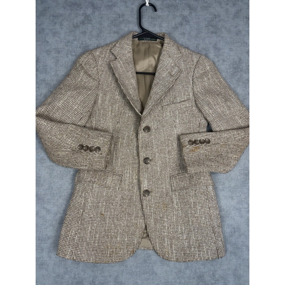Vintage Polo Ralph Lauren Womens 12 Tweed Blazer Made USA Union 3 Button